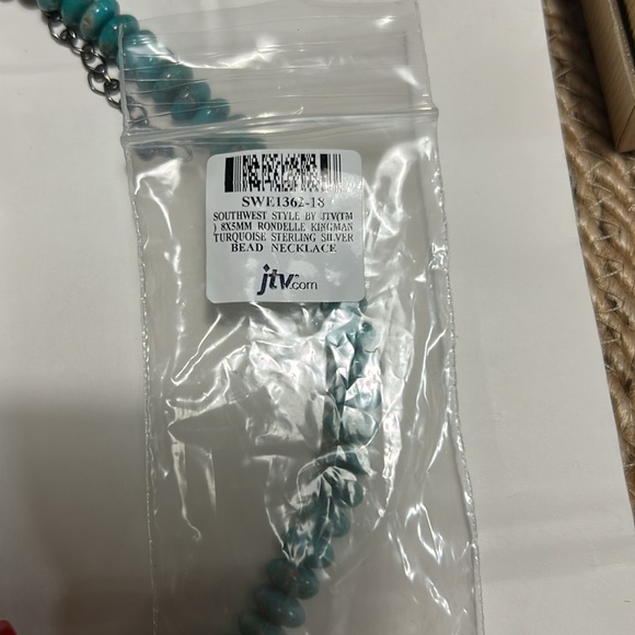 NWT JTV SW 8x5mm Rondelle Kingman Turquoise Sterling Silver Bead Necklace 18in - Picture 6 of 6